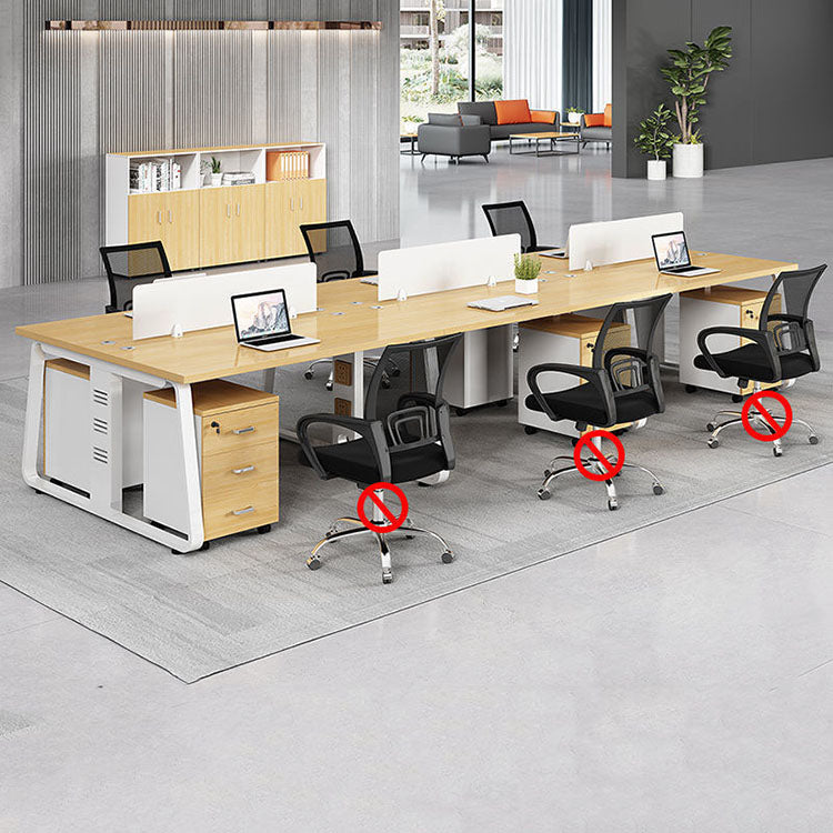 Employee desk office desk and chair set with screen partition, card slot computer desk