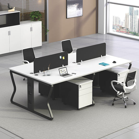 Simplified computer desk employee desk, office desk and chair combination, screen workstation