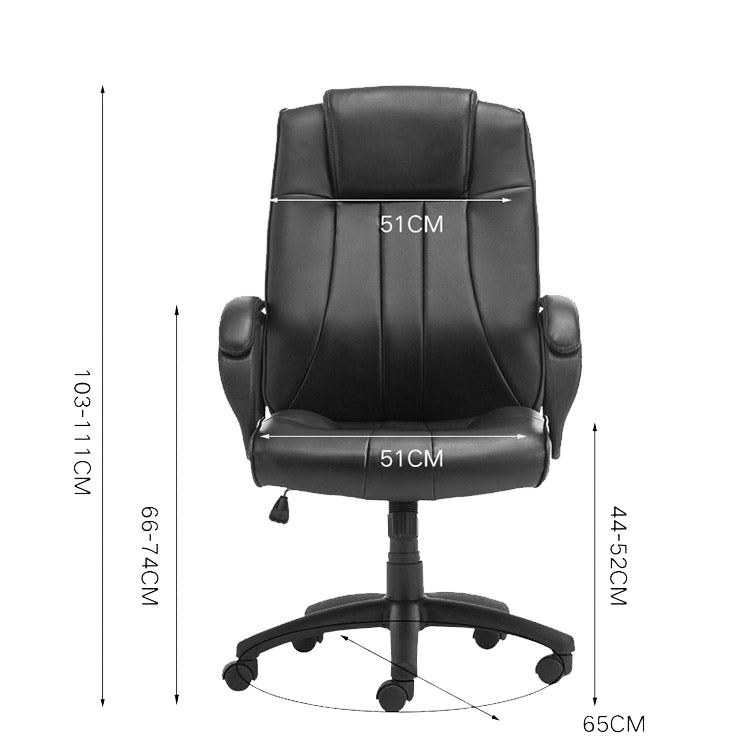 Rotatable and Solid Black Leather Office Chair Executive Chair