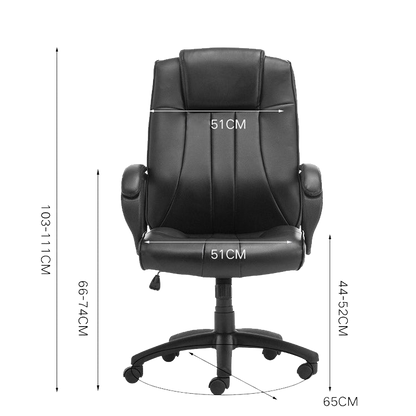 Rotatable and Solid Black Leather Office Chair Executive Chair