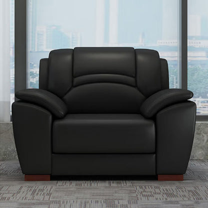 Office sofa, office reception guest sofa in leather, black