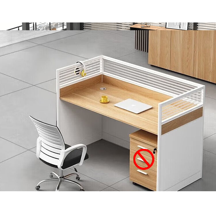 Screen card slot staff office desk and chair combination in wood color