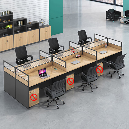 Office staff desk, employee workstation, office desk and chair combination