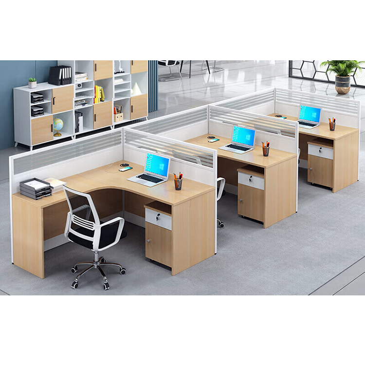 L shaped office desk computer desk, multiple combinations of staff office desk