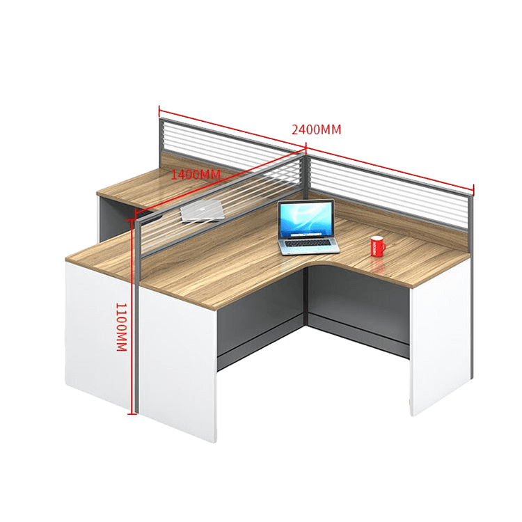 Creative curved employee desk, screen workstation, office desk and chair set