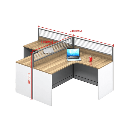 Creative curved employee desk, screen workstation, office desk and chair set