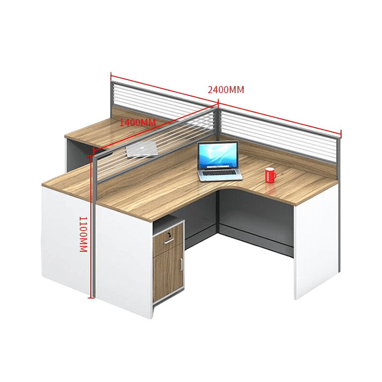 Creative curved employee desk, screen workstation, office desk and chair set