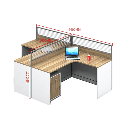 Creative curved employee desk, screen workstation, office desk and chair set