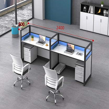 Curved surface office desk employee desk computer desk and chair combination