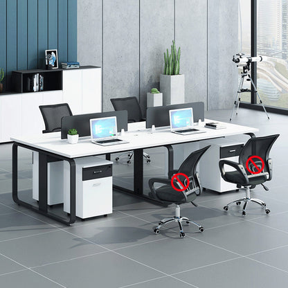 Simplified modern office employee desk, office desk