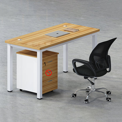 Multiple person office desk and chair set, modern employee workstation with screen partition