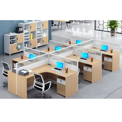 L shaped office desk computer desk, multiple combinations of staff office desk