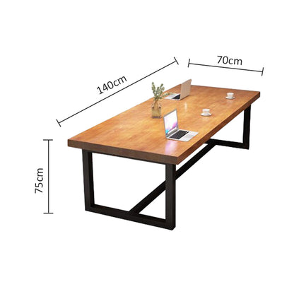 Simple Solid Wood Rectangular Conference Table Office Desk