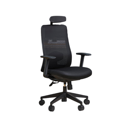 Minimalist Ergonomic Executive Chair with Headrest and Casters