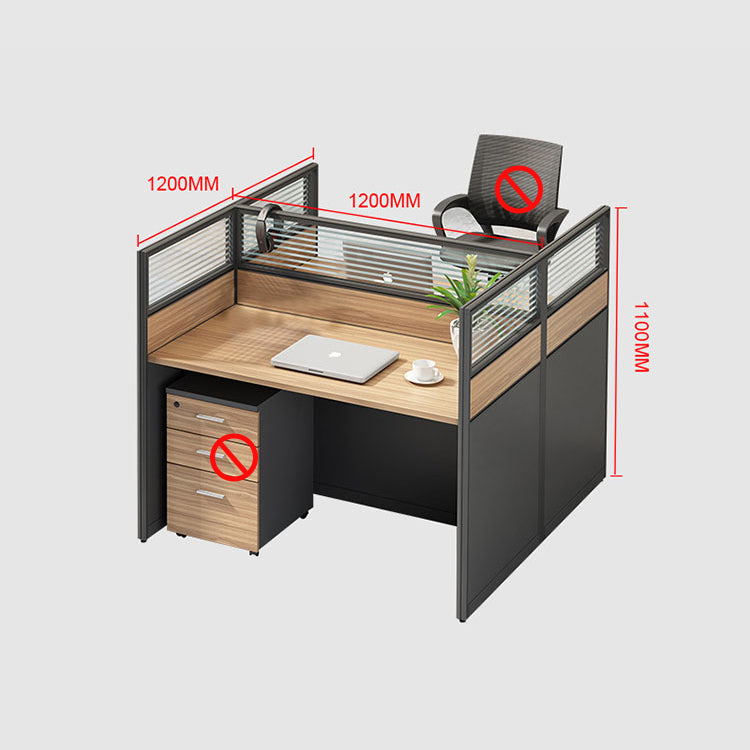 Curved surface office desk employee desk computer desk and chair combination