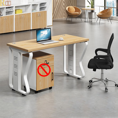 Office furniture staff desk with screen partition, card slot, steel frame computer desk