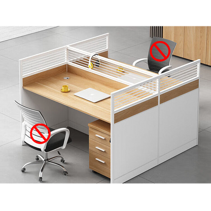 Screen card slot staff office desk and chair combination in wood color