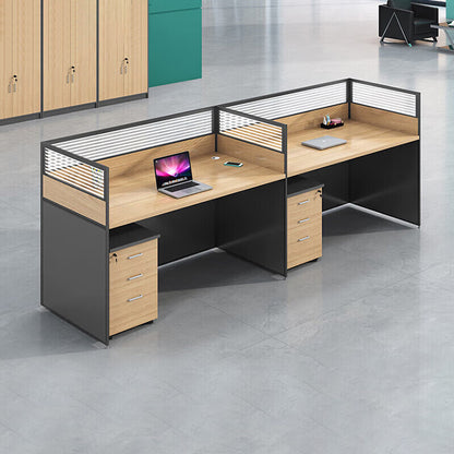 Office staff desk, employee workstation, office desk and chair combination