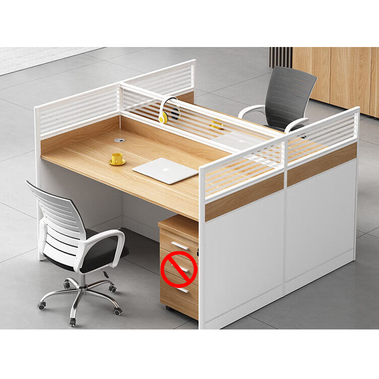 Screen card slot staff office desk and chair combination in wood color