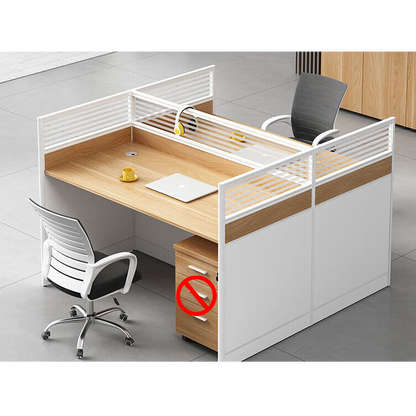 Screen card slot staff office desk and chair combination in wood color