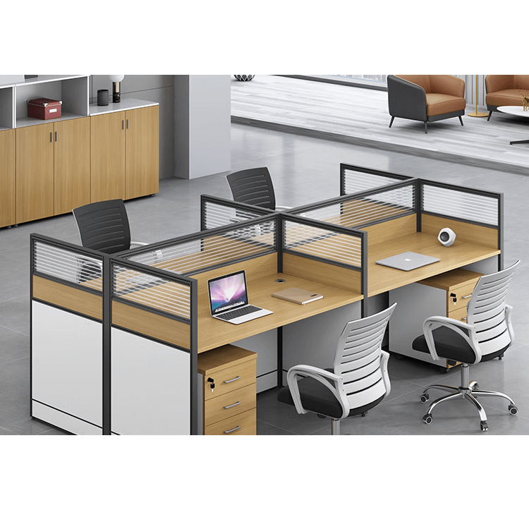 Modern multiple combination employee desk and computer desk, office desk and chair set