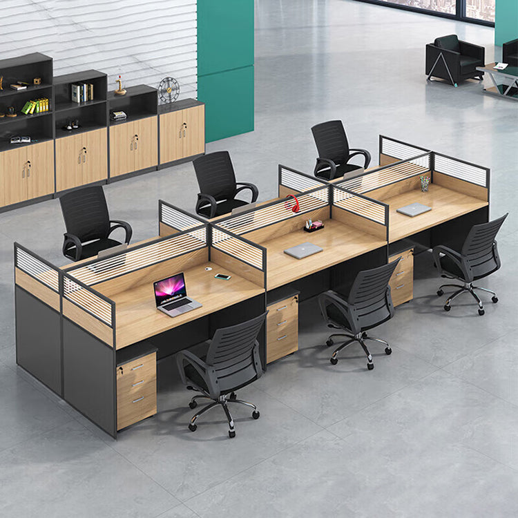 Office staff desk, employee workstation, office desk and chair combination