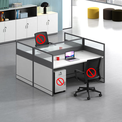 L shaped office desk employee desk multiple options with partition office desk and chair