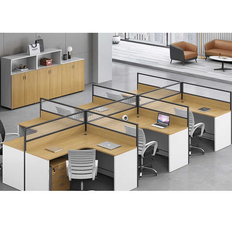 Modern multiple combination employee desk and computer desk, office desk and chair set