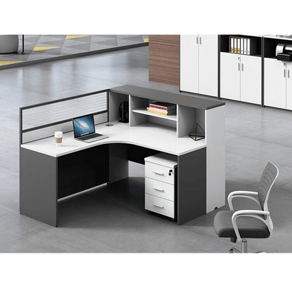 Creative multicombination office desk for employees with chairs and cabinets