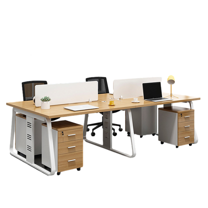 Office staff desk and chair combination with screen partition for employee desk and computer desk