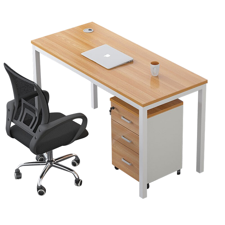 Simplified employee screen office desk and chair combination, freely configurable workstation