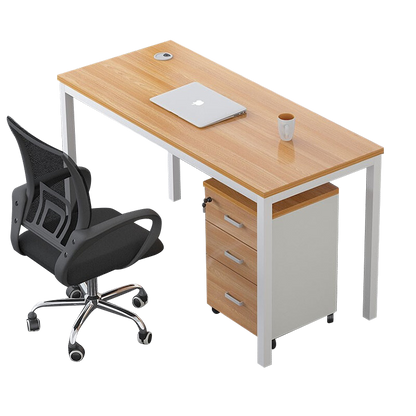 Simplified employee screen office desk and chair combination, freely configurable workstation