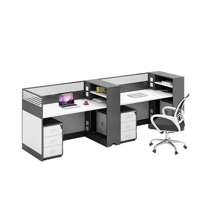 Staff office computer desk with card slot, office desk and chair combination