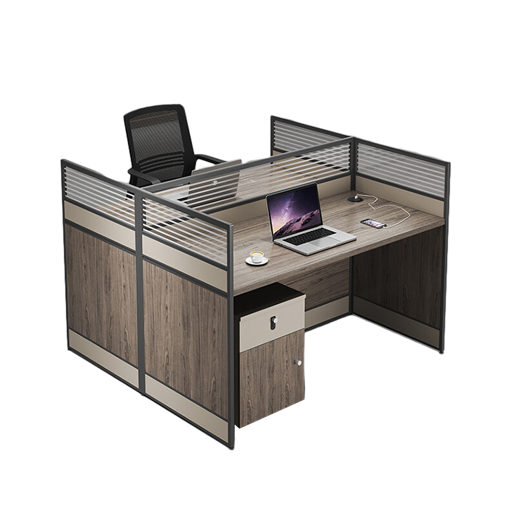 Simplified modern employee desk screen workstation office desk and chair combination