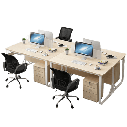 Simplified bold steel frame desk computer desk office employee desk