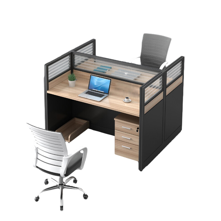 Curved surface office desk employee desk computer desk and chair combination