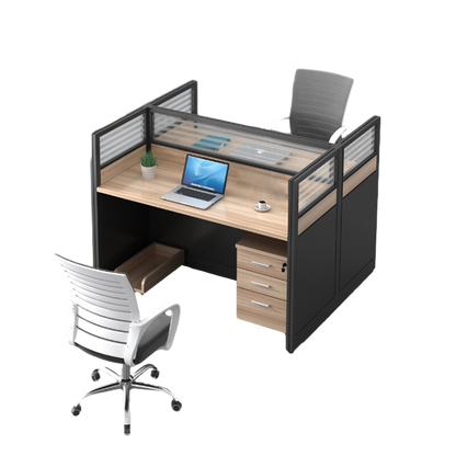 Curved surface office desk employee desk computer desk and chair combination