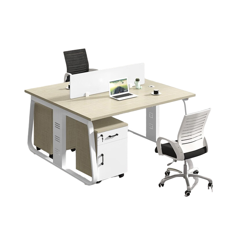 Office desk and chair combination, workstation computer desk in black and white