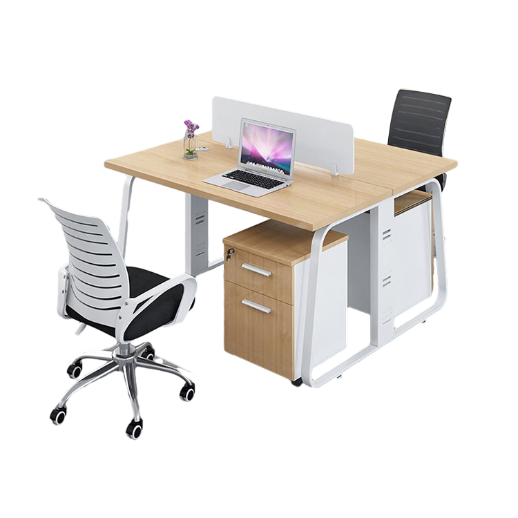 Employee desk office desk and chair set with screen partition, card slot computer desk