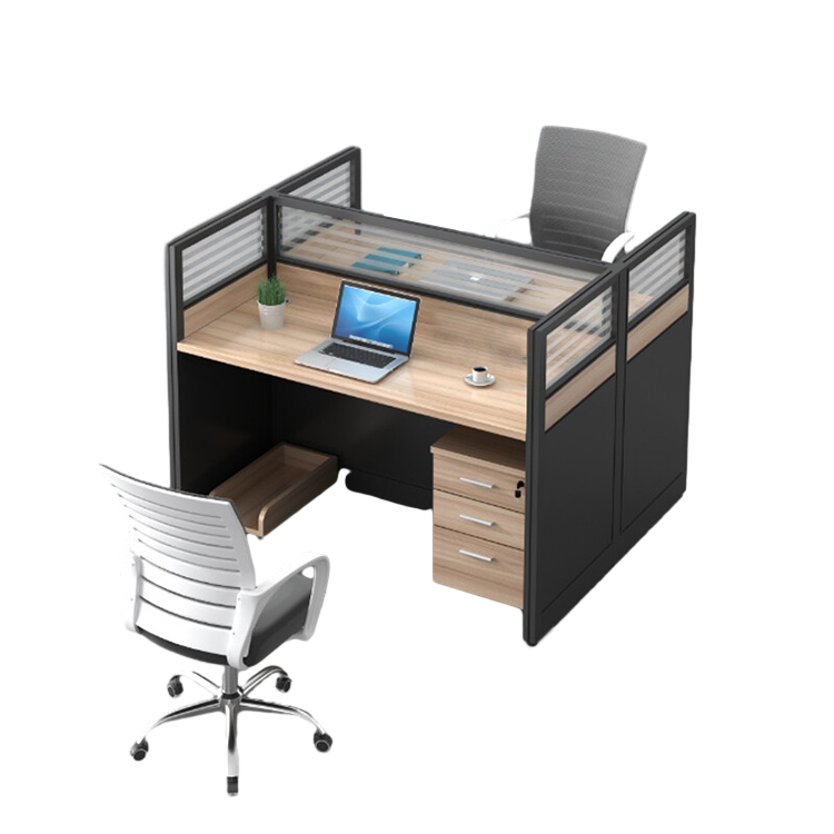 L shaped office desk computer desk, simple employee workstation staff desk