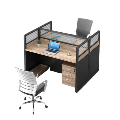 L shaped office desk computer desk, simple employee workstation staff desk