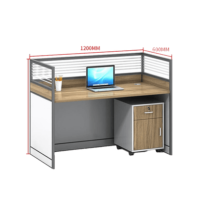 Creative curved employee desk, screen workstation, office desk and chair set