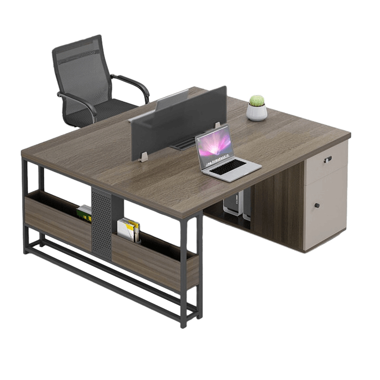 Commercial office desk and chair combination, with drawers for employee desk