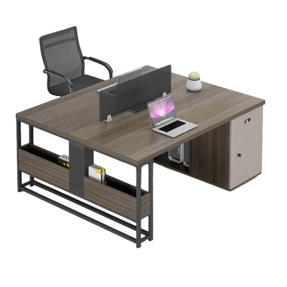 Commercial office desk and chair combination, with drawers for employee desk