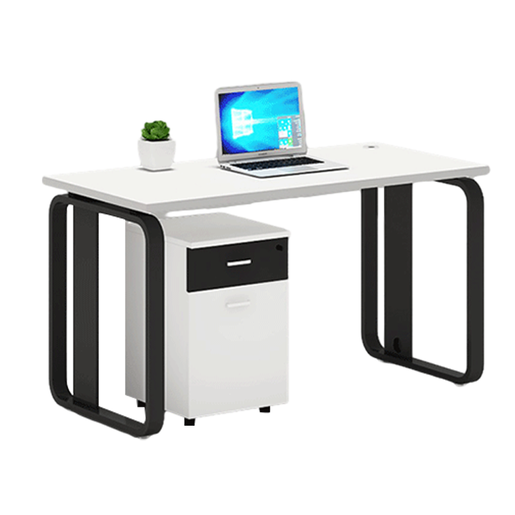 Simplified modern office employee desk, office desk