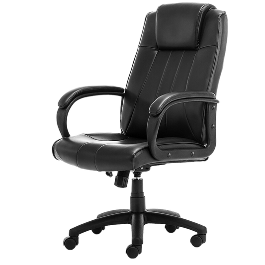 Rotatable and Solid Black Leather Office Chair Executive Chair
