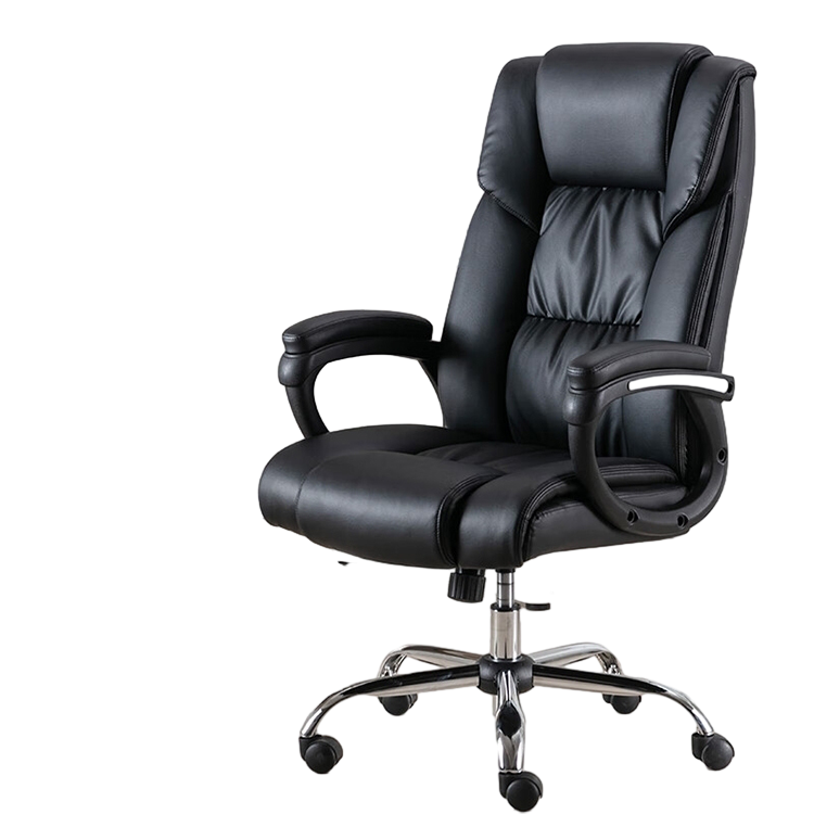 Ergonomic Leather Executive Chair with Casters