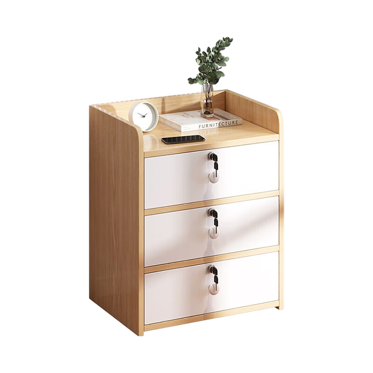 Wooden Lockable Drawer Cabinet