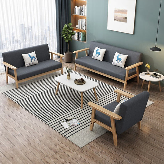 Sofa for small living room, solid wood sofa, sofa chair, deep gray