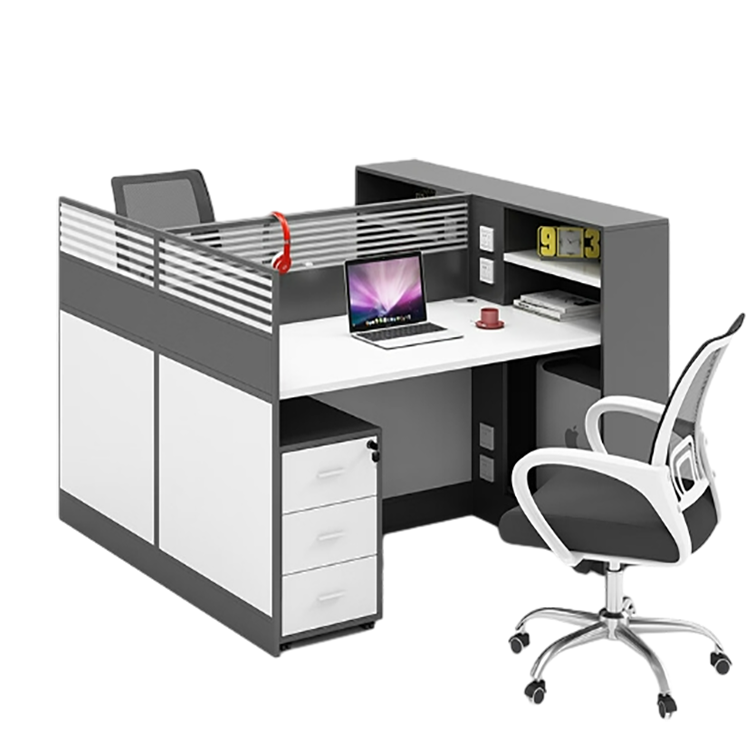 Staff office computer desk with card slot, office desk and chair combination